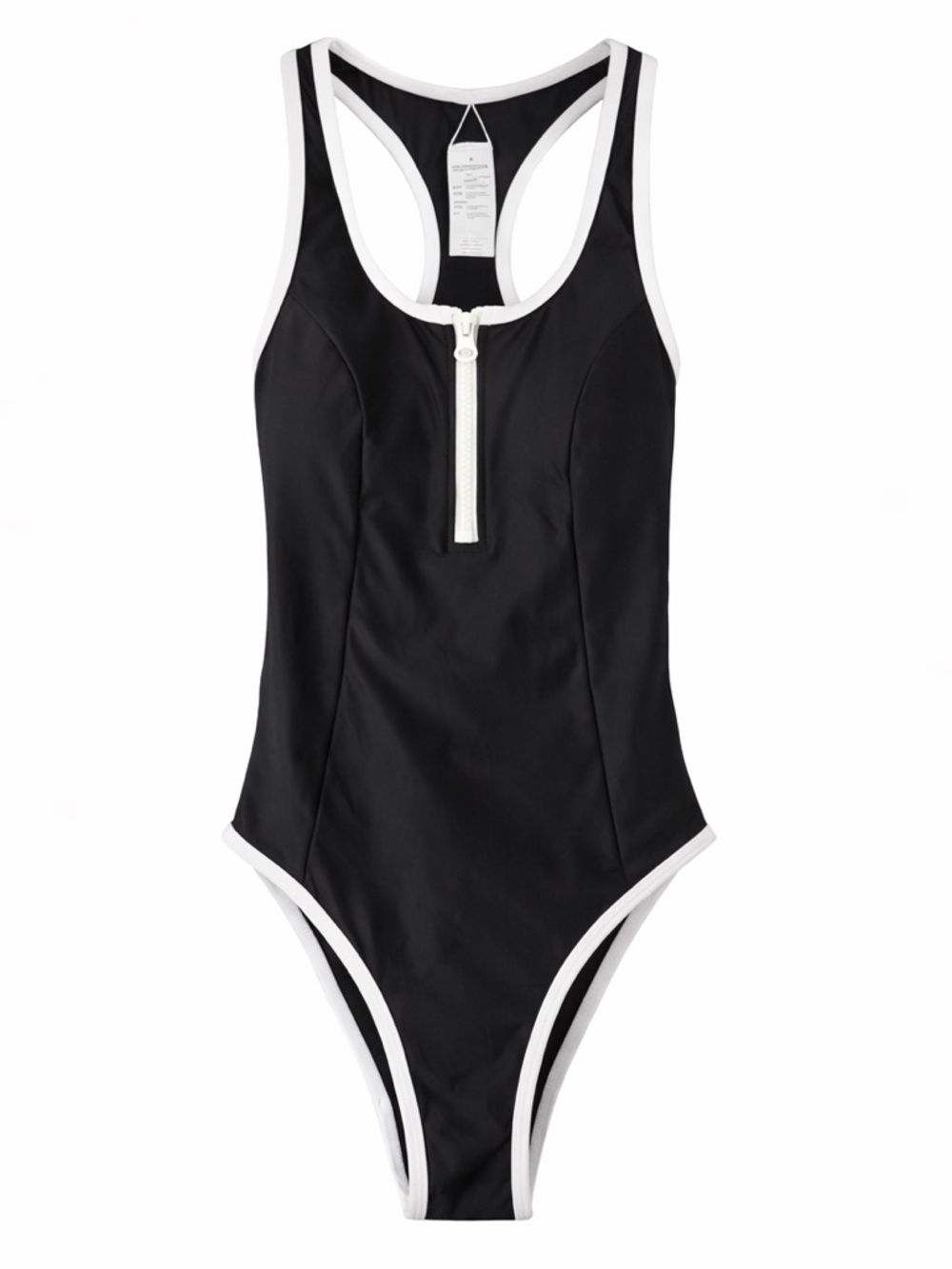 Cupshe NWT Black and White One piece Swimsuit Racerback Small